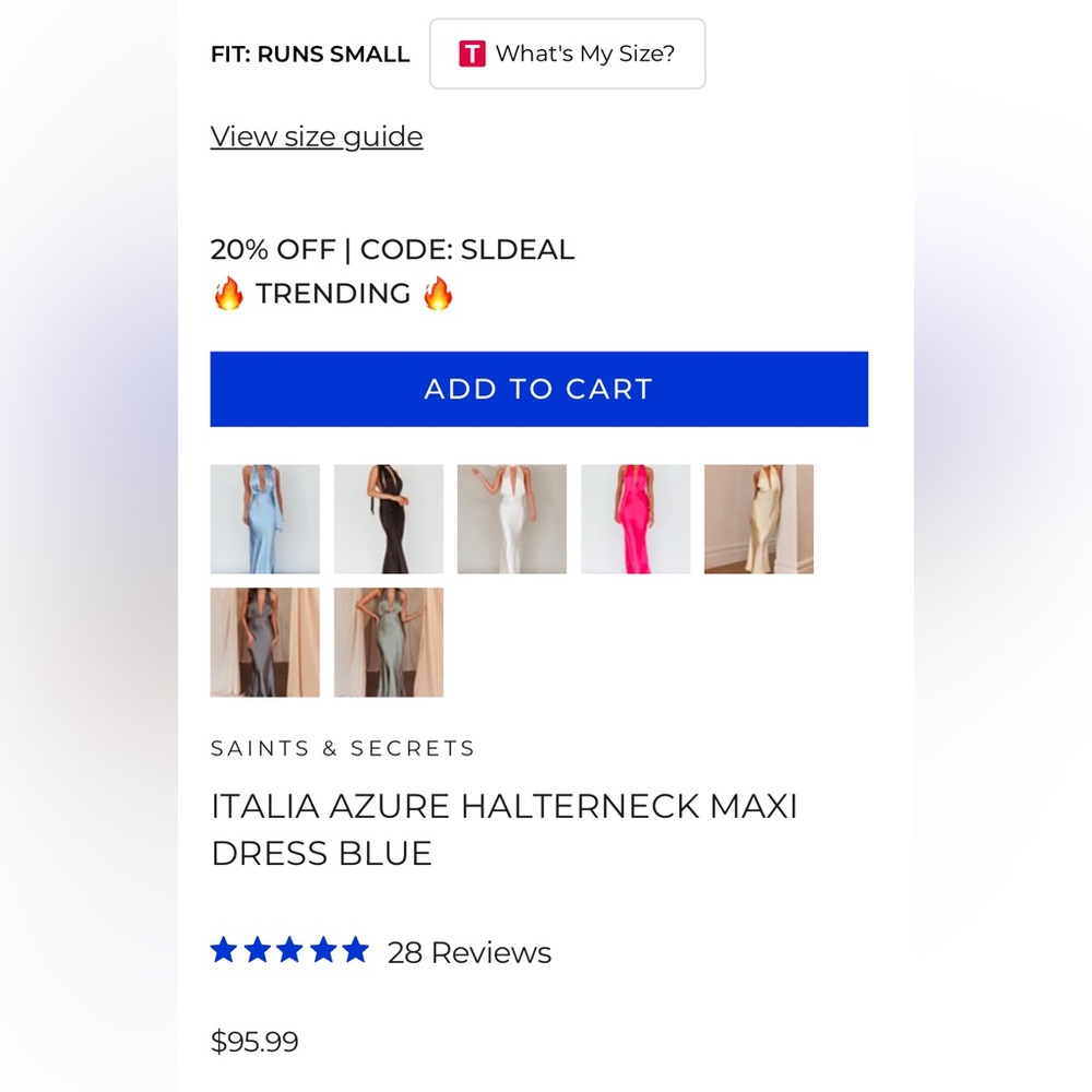 Selfie Leslie Italia Azure Halter Neck Maxi in Blue L - Picture 4 of 5